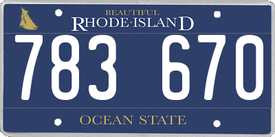 RI license plate 783670