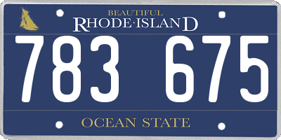RI license plate 783675