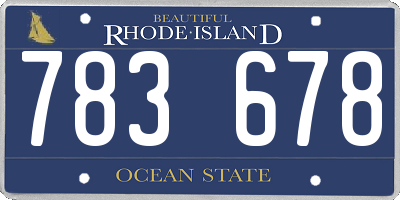 RI license plate 783678