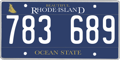 RI license plate 783689