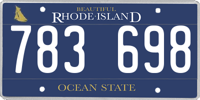 RI license plate 783698
