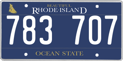 RI license plate 783707
