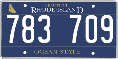 RI license plate 783709