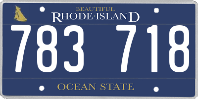 RI license plate 783718