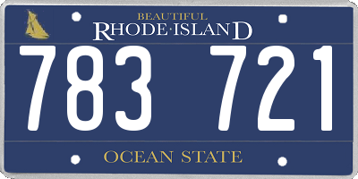 RI license plate 783721