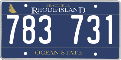 RI license plate 783731