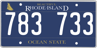 RI license plate 783733