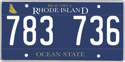 RI license plate 783736