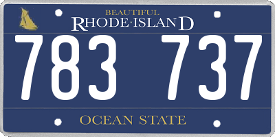 RI license plate 783737