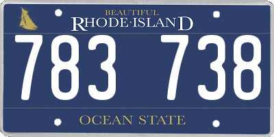 RI license plate 783738