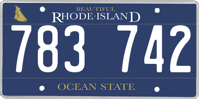 RI license plate 783742