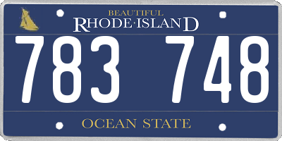RI license plate 783748