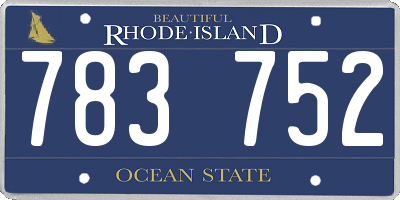 RI license plate 783752