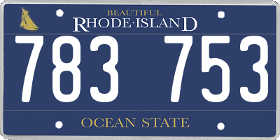 RI license plate 783753