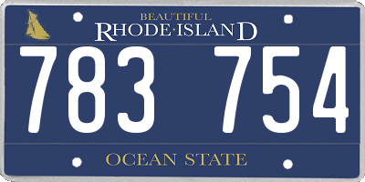 RI license plate 783754