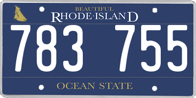 RI license plate 783755