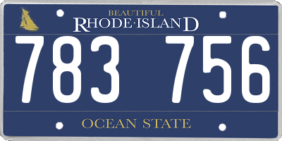 RI license plate 783756
