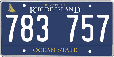 RI license plate 783757
