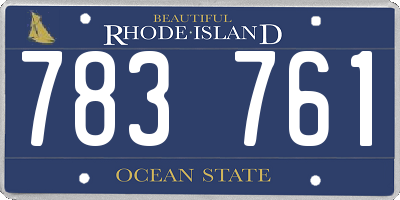RI license plate 783761