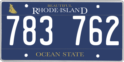RI license plate 783762