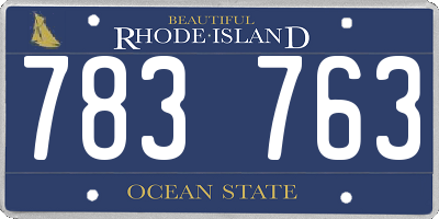 RI license plate 783763