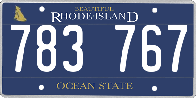 RI license plate 783767