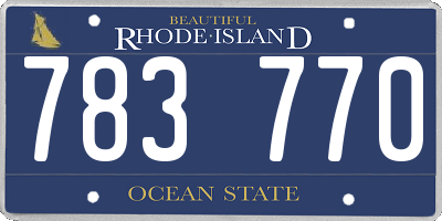 RI license plate 783770