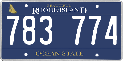 RI license plate 783774