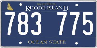RI license plate 783775