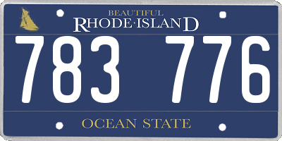 RI license plate 783776