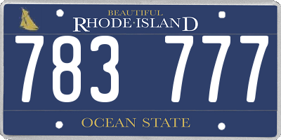 RI license plate 783777