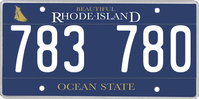 RI license plate 783780