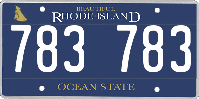 RI license plate 783783