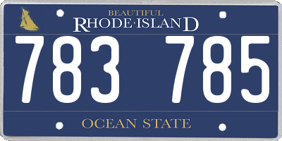 RI license plate 783785