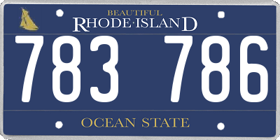 RI license plate 783786