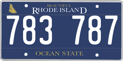 RI license plate 783787