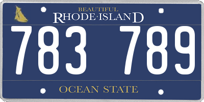 RI license plate 783789