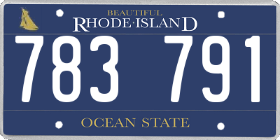 RI license plate 783791