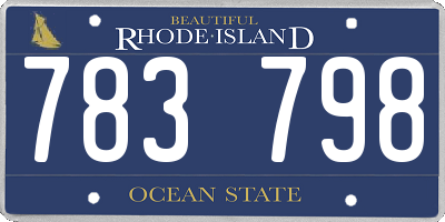 RI license plate 783798