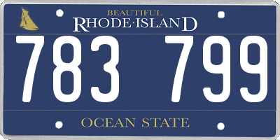 RI license plate 783799