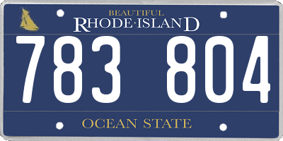 RI license plate 783804