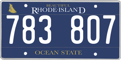 RI license plate 783807
