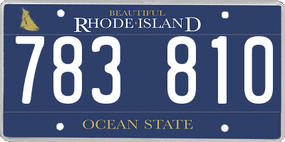 RI license plate 783810