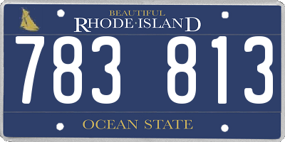 RI license plate 783813