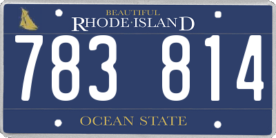 RI license plate 783814