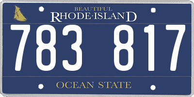 RI license plate 783817