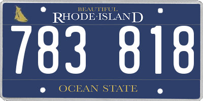 RI license plate 783818