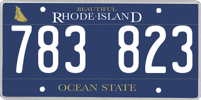 RI license plate 783823
