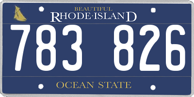 RI license plate 783826