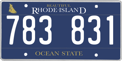 RI license plate 783831